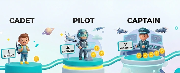 Рівні програми лояльності StarWay: Cadet, Pilot і Captain