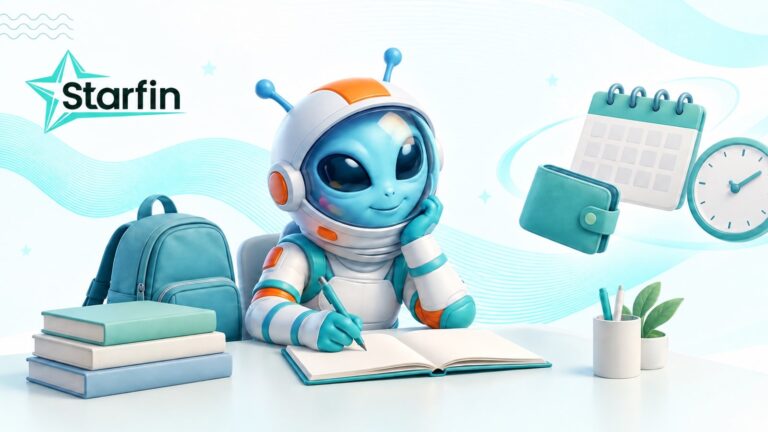 Кредит для студентів онлайн на картку: персонаж Starfin заповнює анкету